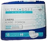 Medline Ultra-Soft Plus Incontinence Liners, Blue, 18 Count