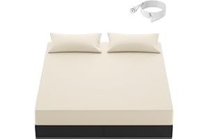 GAEASOMA Grounding Sheets King Size, 10% Pure Silver Fiber + 90% Organic Cotton, Grounded Sheet Earth Connected Bedding Fitted Earth Sheets with Grounding Cord (White, King)