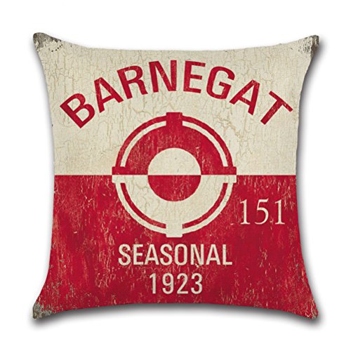 Vintage Series Throw Pillow Case U-Love Beach Cushion Cover for 18 X 18 Inch Nautical Pillow Inserts,4 Pack Coastal…