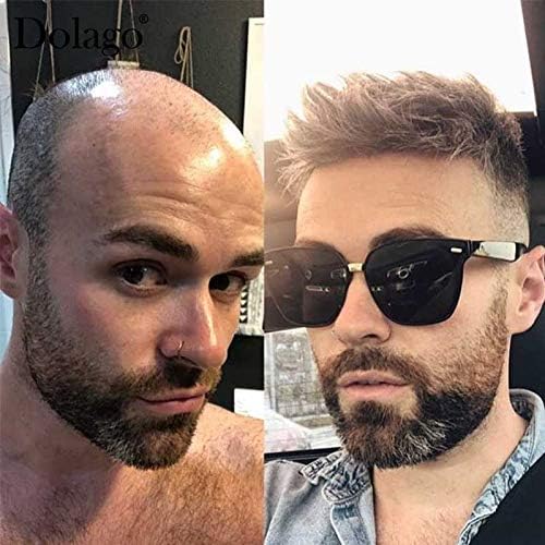 WOAIJIAFA Hair 8"X10" V Loop/Knot Hd Transparent Durable Thin Skin Men Toupee Injected Brown Repacement Hair Prosthesise Silk Base Hair