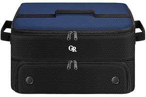 GLORIEROO Odor-Absorbing 2-Layer Large Golf Trunk Organizer with Activated Carbon Fabric - Water-Resistant Golf Shoe Bag for Shoes Balls Tees Clothes Gloves Golf Accessories, Fathers Day Dad Gifts for Men