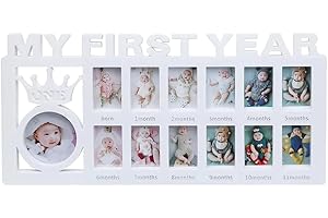 CCONYA Creative Baby Commemorate First 12 Months Picture Frame Kids Growing Memory Gift DIY Newborns First Year Souvenirs Photo Frame (white)
