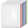 Cardinal Plastic Zippered Binder Pockets, 3-Hole Punched, Fits Full Letter Size 8-1/2" x 11" Sheets, Clear with Multicolor Zippers, 5-Pack (14650)