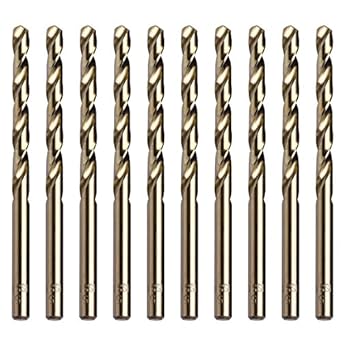Generic 10Pcs 5mm M35 Triangle Shank HSS-Co Cobalt Twist Drill Spiral Drill Bit