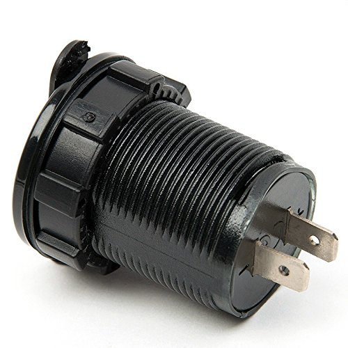Cyhulu 12V DC Motorcycle Car 3.1A Dual USB LED Charger Socket Voltage Voltmeter Panel