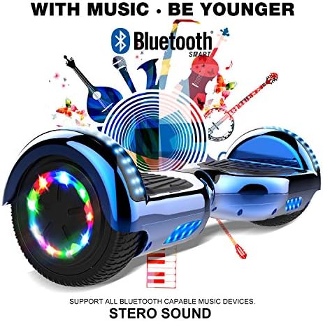 GeekMe Gyropode 6.5 Pouce Hoverboard électrique Auto-équilibré Bluetooth Intégré Moteur 700W pour Enfants et Adultes