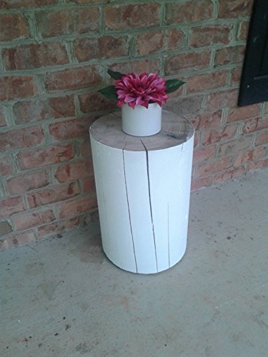 Painted White Stump Table Bedside Table Sofa Table Stump Stool - 9-10" diameter Custom Heights Available 18"-27" Tall