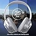 Active Noise Cancelling Headphones, Letscom Bluetooth Headphones with Mic Deep Bass Wireless Headphones Over Ear, 25H Playtime, Soft Protein Earpads for Travel Work TV PC Cellphone – Silverthumb 4