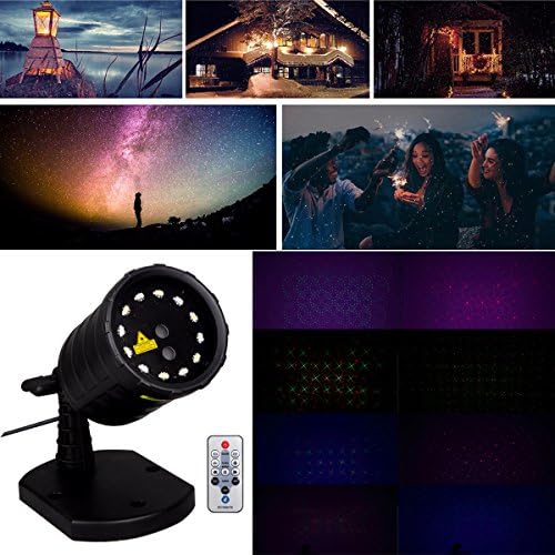 Christmas Laser Lights Outdoor Projector lights with Remote Control ,IP65 Waterproof, Laser Light Show Garden Spotlight For Xmas Holiday Party Landscape Decoration ,Yard, Lawn, Garden,KTV