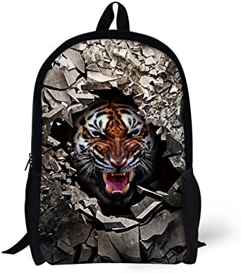 Cool 3D anger tiger in the bag Children 16-inch School Book Bag Printing Backpacks For Kids,Boys or Girls