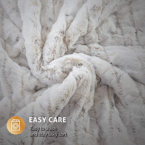 Hyde Lane Sherpa Electric Throw Blanket Premium Snow Leopard 60x70
