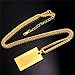 Islamic Quran Inscription Square Pendant 18K Stamp Gold Plated Chain Muslim Jewelry Allah Necklace