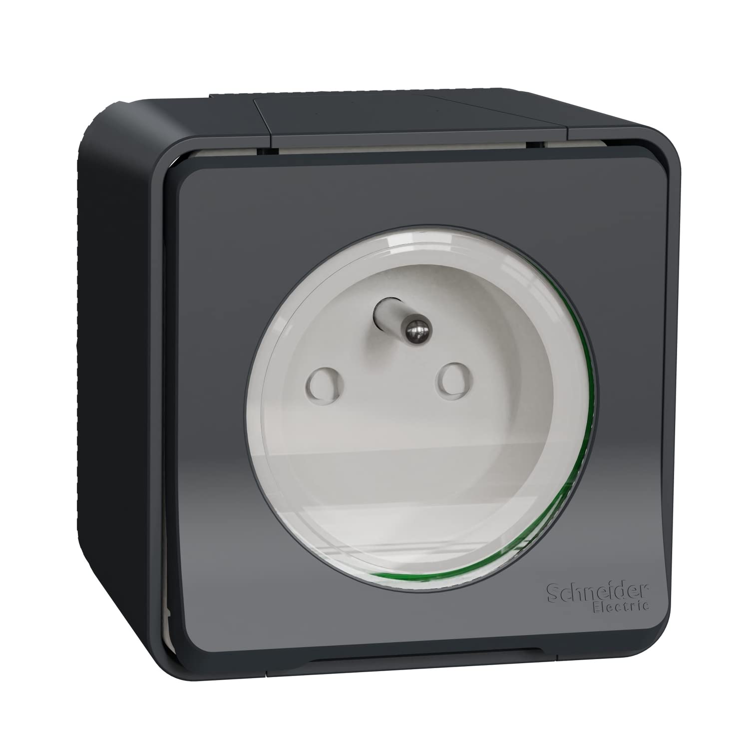 Schneider Electric Mureva STYL 2P+T Surface-Mounted Socket, Grey