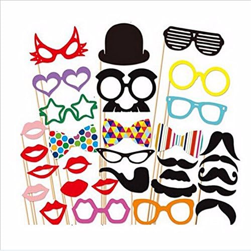 Gaobei 31 PCS Ideas Welcome Party Birthday Hat Paper Beard Framed Photo Props