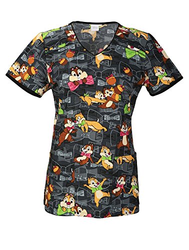 Tooniforms 'V-Neck Print Top' Scrub Top