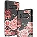 TIANLI Samsung Galaxy Note 8 Case Cute Flowers for Girls/Women Smooth Surface Three Layer Shockproof Protective Cover,Floral Black