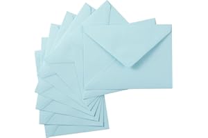 TOPERD 50 Pack A7 Colorful 5x7 Envelopes V Flap Invitation Envelopes for 5x7 Cards, Birthday, Weddings, Graduations, Greeting Cards, Baby Shower 5.24 x 7.24 Inches (Light Blue)