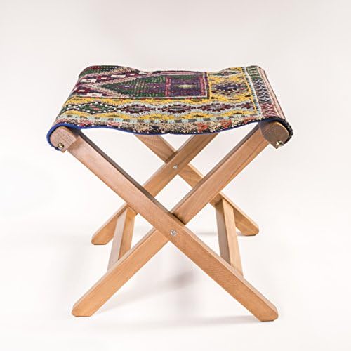 Portable bohemian stool, kilim rug chair and table base
