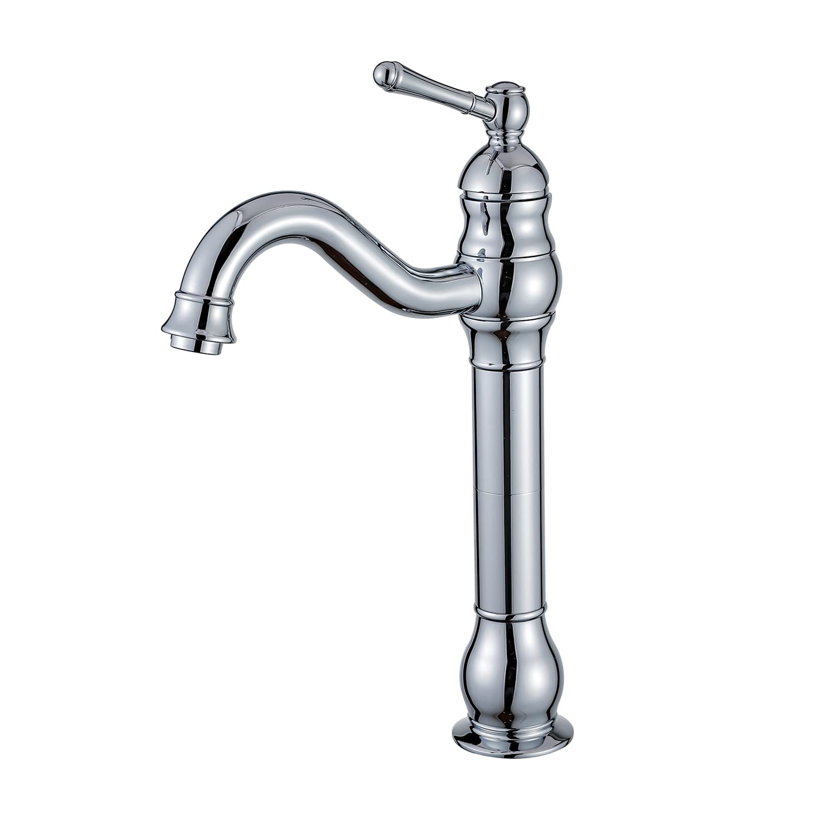FWZZQ Bathroom Faucet Tall Retro Chrome 360 Degree Rotatable Brass Bathroom Mixer Tap High Spout