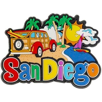 San Diego Magnet Laser Refrigerator California Magnet 4 Inches