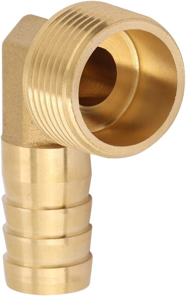 Hilitand 3/4" Male Thread Brass Barb 90 Degree Elbow Hose Fitting Joint Head