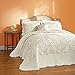 BrylaneHome Bedding Lightweight All Season Modern Amelia Quilted Damask Oversized Ultra Soft Bedspread - King, Ivory