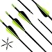Narchery Recurve Bow Arrows, Carbon Hunting Arrows, Traditional Bow Arrows for Compound Bow, Long Bow, 12 Pcs