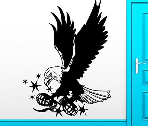 Little Angle Wall Sticker Vinyl Decal Air Force Usa Eagle With Grenade War Decor (Z2503)