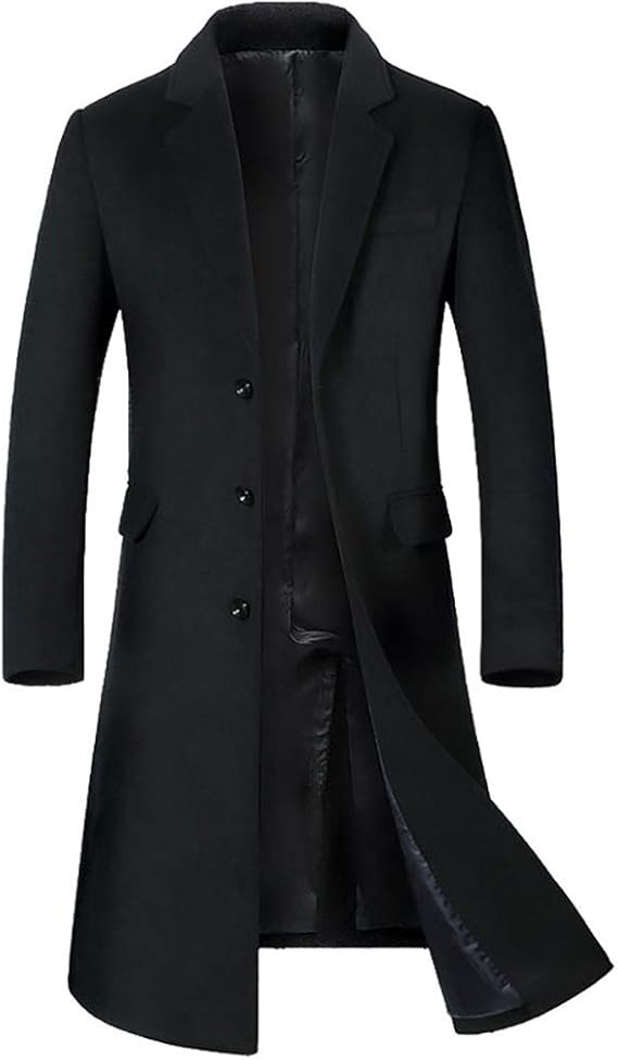 NKJGFV A Long Jacket Below The Knee,Men's Business Casual Overcoat,Men