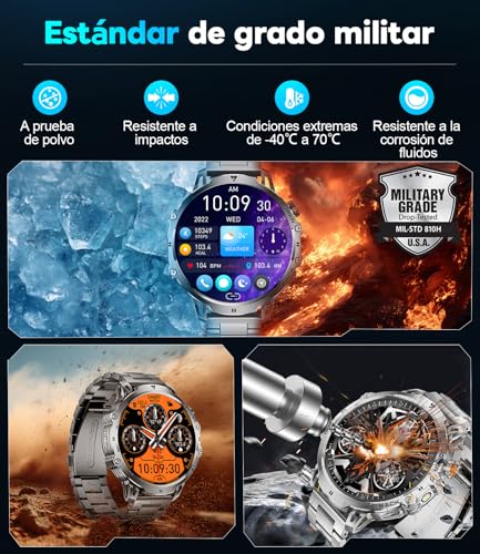 LIGEMI Men's Smart Watch with 1000mAh/LED Flashlight, 1.85 Inch HD Smartwatch Man with Bluetooth Calls, Heart Rate, Sleep Monitor, IP68 Waterproof, 100+ Sports for Android iOS