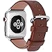 Fullmosa Leather Bands Compatible with Apple Watch Band 49mm 46mm 45mm 44mm 42mm for Men Women, Top Grain Genuine Leather Strap for iWatch Ultra 2/Ultra/10/9/8/7/6/5/4/3/2/1/SE2/SE, Brown/Silver