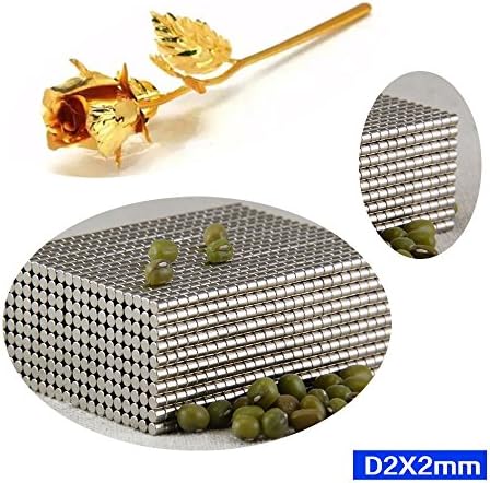 ZJWEI Small Multi-Use Refrigerator Magnets for Refrigerator, Science, Crafts - Tiny Round Disc, Sliver2MM x 2MM - Approximately, 200Pcs