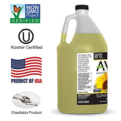 AVO ORGANIC 100 High Oleic SUNFLOWER Oil Frying, Baking, Nonstick