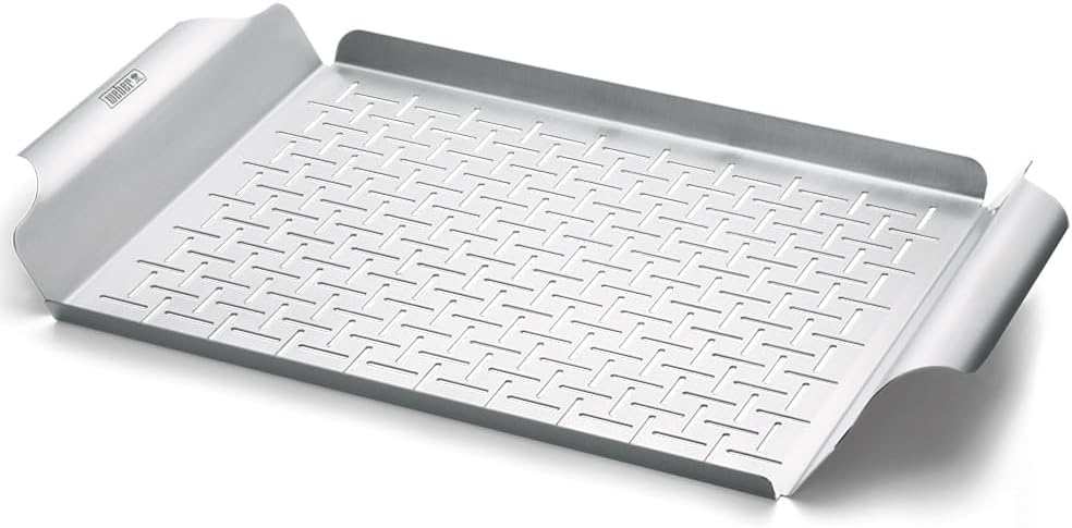 Weber Deluxe Grill Pan 44x39cm Stainless Steel Heat Resistant Dishwasher Safe