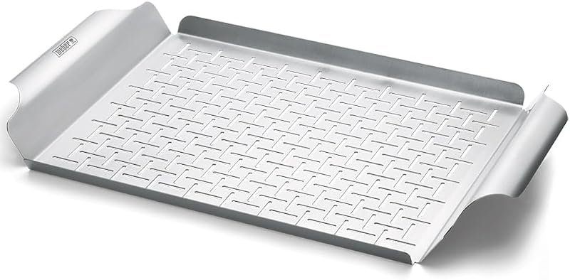 Weber Deluxe Grill Pan 44x39cm Stainless Steel Heat Resistant Dishwasher Safe