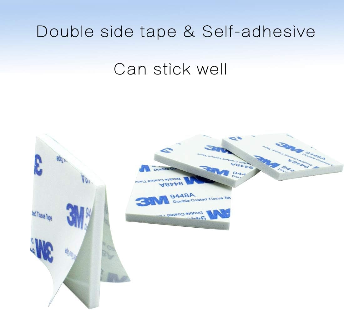 Aurorali Double Sided Sticky Pads White, 40 Pcs Adhesive Sticky Foam Pads Mounting Tape, Squares (40mm x 40mm) - Image 3