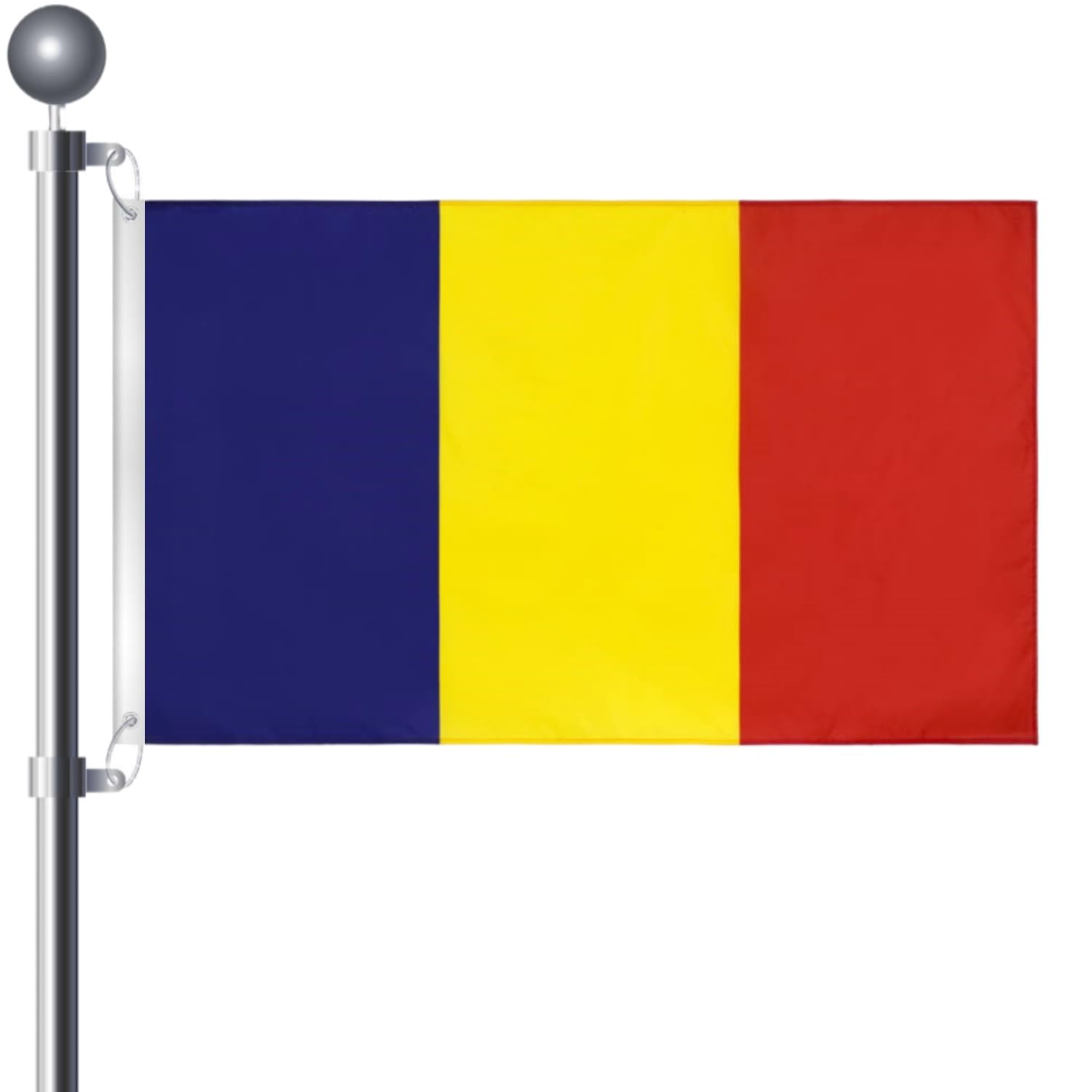 3x5 Ft (90 X 150cm) Romanian Flag Romania National Flag with 2 Brass Grommets For Party Festival Procession Celebration Sport Activities Garden Home Indoor Outdoor Decoration — image 1