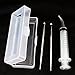 Airgoesin 2 Stainless Steel Tonsil Stone Removal Picks Tonsillolith Premium Tool Oral Cleaner +1 Irrigation Syringe with a Case and a LED Tonsil Remover Tool