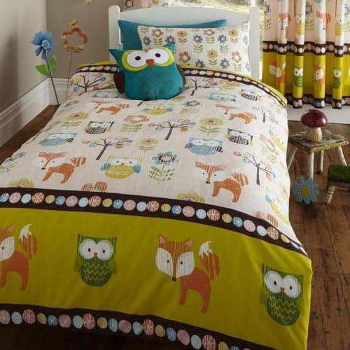 Bedmaker Woodland Creatures print Duvet Cover with 2 Pillow Cases, Double by Bedmaker
