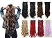 Benehair Clip in Hair Extensions 8PCS 24inch Long Wavy Synthetic Hairpieces Ash Blonde Hair Extensions Double Weft Hairpieces for Women Full Head Cosplay Party Wedding Hairpiece
