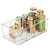 mDesign-Food-Storage-Container--Kitchen-Storage-Box-Divided-into-4-Compartments--Kitchen-Organiser-for-Spices-Jars-Packets-and-More--Clear mDesign Food Storage Container — Kitchen Storage Box Divided into 4 Compartments — Kitchen Organiser for Spices, Jars…