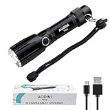 AODINI Flashlight,Ultra Bright High Lumen LED Tactica Flashlight Rechargeable/Waterproof,Mini Handheld Flashlight for Outdoor Cycling Hiking Camping Emergency (black)