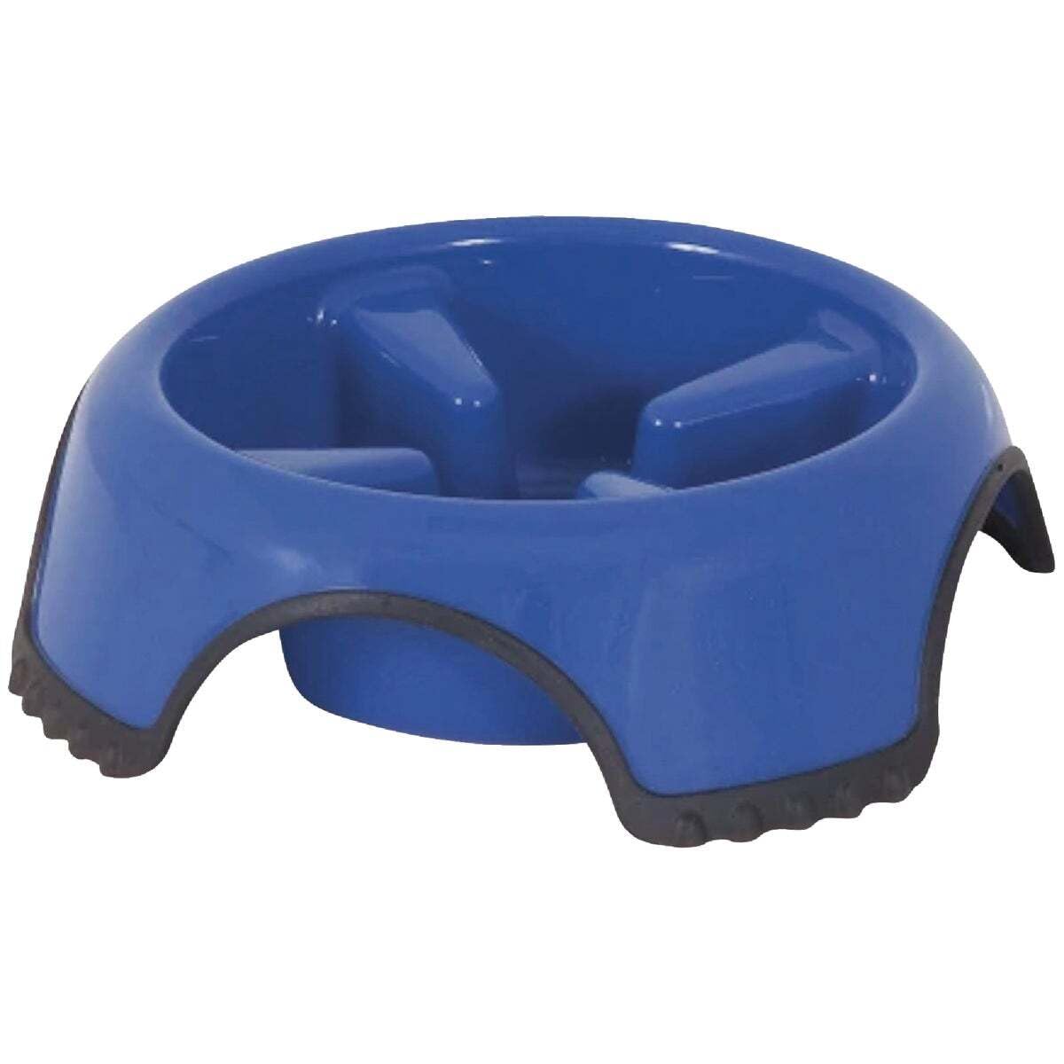 Petmate Aspen Pet Skid Stop Slow Feed Bowl, Large, Blue
