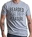 Bearded For Her Pleasure,Funny Beard, Men's Facial Hair Humor Unisex T-Shirt-(Adult,XL), Sport Grey