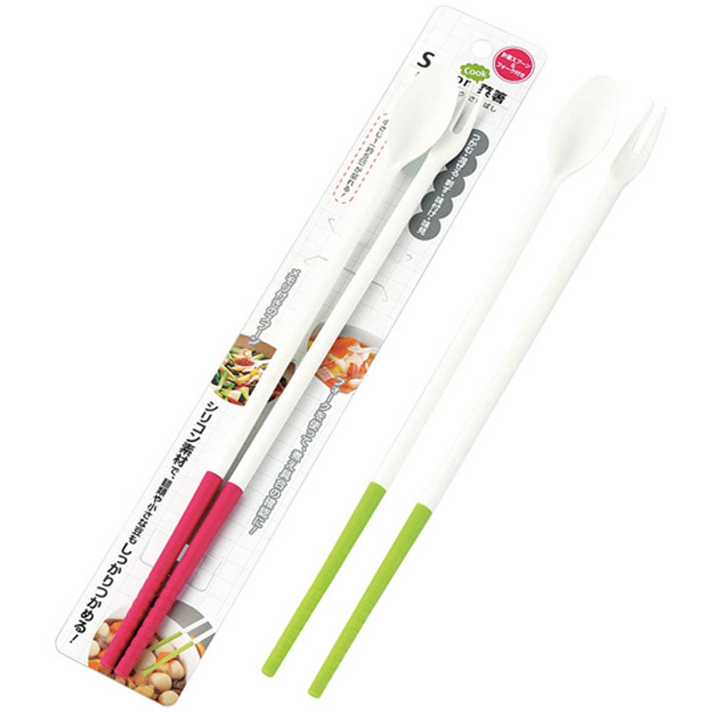 Tokyo Design Studio Cooking Chopsticks Silicone Assorted Colour 30.5 x 2.5 x 1 cm, Yellow/White