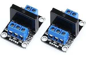 EC Buying 2Pcs 5V 2A Solid State Relay Module 1 Channel Low Level Trigger 250V2A SSR Durable DIY AC Solid State Relay Board with Fuse for Arduino