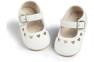 Babelvit Baby Girls Premium Bowknot Mary Jane Flats Wedding Princess Dress Baptism Shoes Rubber Sole PU Leather Infant Toddler First Walking Moccasins Crib Shoes