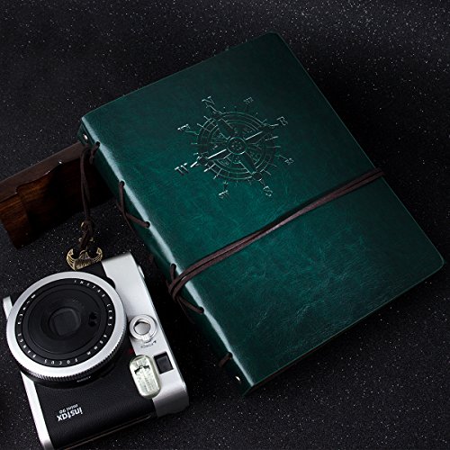 image for Woodmin Leather Cover Navigation Theme 3-Ring Black Paper DIY Scrapboo