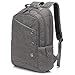 KINGSLONG 15.6 inch Grey Laptop Backpack for Men Women, Stylish Buttons Decor Daypack with USB Charging Port, Water Resistant Computer Bag Notebook Bag Suitable for College Travel Work Gifts