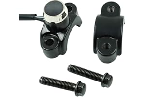 FEITEPLUS Aluminum 7/8" Motorcycle Handlebar Control Horn Start Switch Button Momentary Action with Two Bullet Connectors Black Button